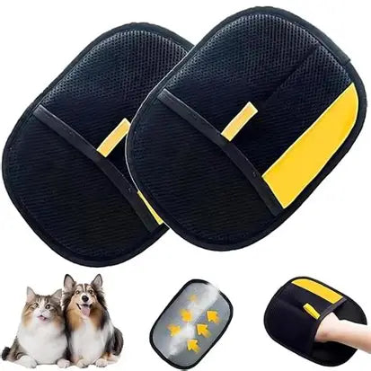 Purrvex™ Pet Hair Removal Glove for Cats & Dog Grooming Gloves for Pet Hair, Cat Grooming Gloves for Hair Removal, Reusable Pets Hair Remover Glove, Removal Gloves for Pets Hair (2 PCS)